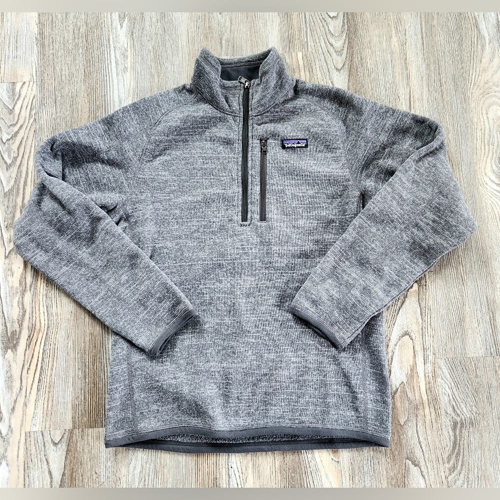 Patagonia Better Sweater 1/4 Zip Fleece Heather Grey Mens S Recycled Polyester